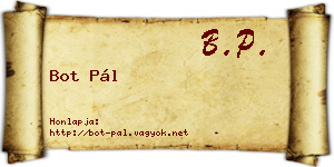 Bot Pál névjegykártya
